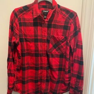 Express thin flannel boyfriend fit